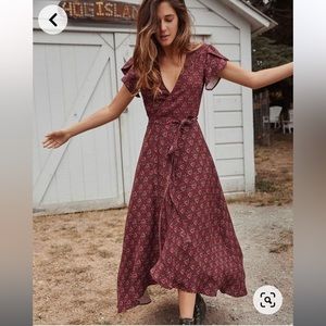 RARE Christy Dawn Autumn wrap dress in Amaranth Leaf size Small